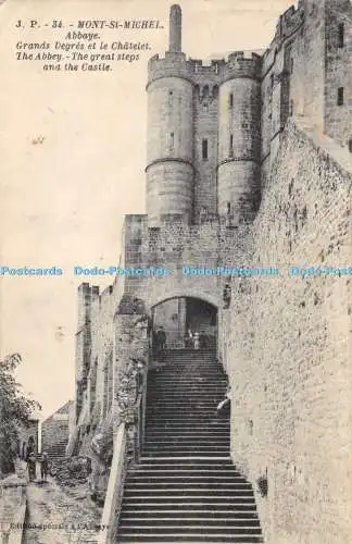R473732 Mont St Michel Abtei Die Abtei Die große Treppe und das Schloss