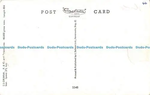 R477189 S S Oriana P und Q Orient Line J Salmon