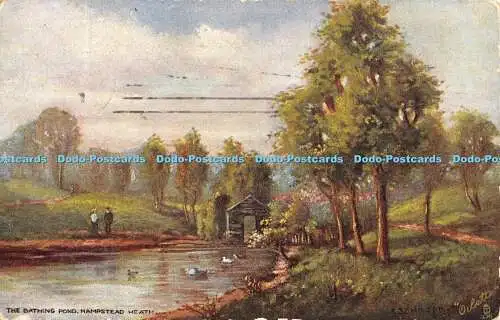 R470535 Hampstead Heath The Bathing Pond Tuck Oilette Ser II Postkarte 7266 1907