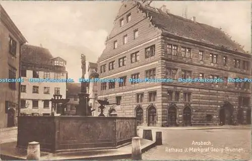 R479941 Ansbach Rathaus u Markgraf Georg Brunnen Getränke G m b H Nr 13 RP