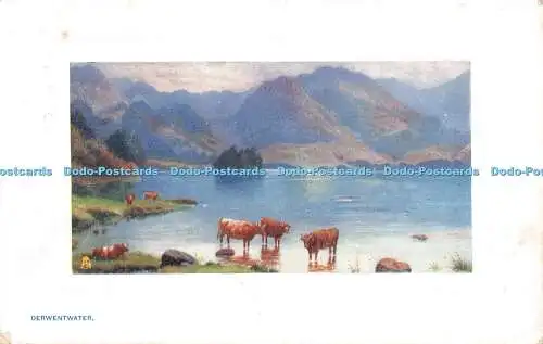 R470881 Head of Derwentwater Lovely Lakeland Tuck Oilette Plate Marked No 9700 1