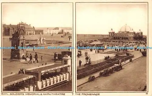 R470949 Rhyl Soldier Memorial and Amphitheater The Promenade Photochrom Multi Vi