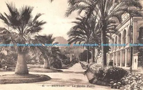 R474383 Menton Le Jardin Public Levy und Neurdein Reunis