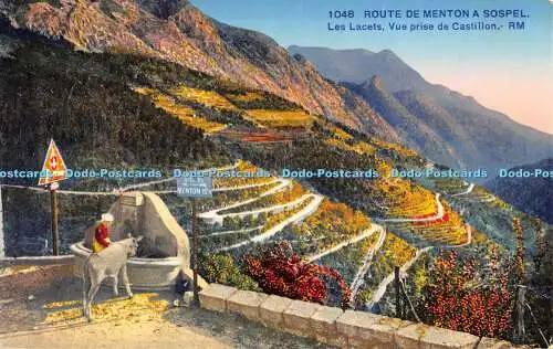 R474385 Route de Menton a Sospel Les Lacets Vue Prise de Castillon Rostan and Mu