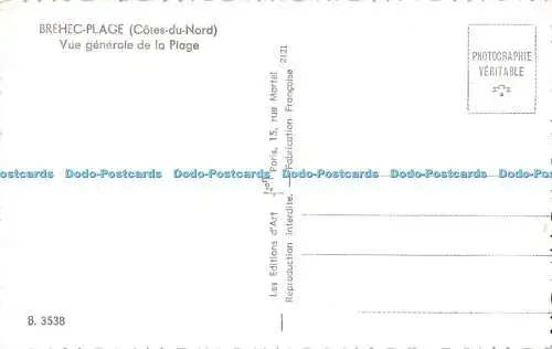 R474392 Brehec Plage Cotes du Nord Vue Generale de la Plage Yvon RP