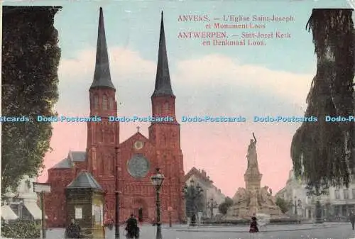 R471073 Anvers L Eglise Saint Joseph et Monument Loos 1915