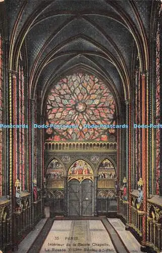 R474659 35 Paris Interieur de la Sainte Chapelle La Rosace XIIIeme Siecle N D Ph