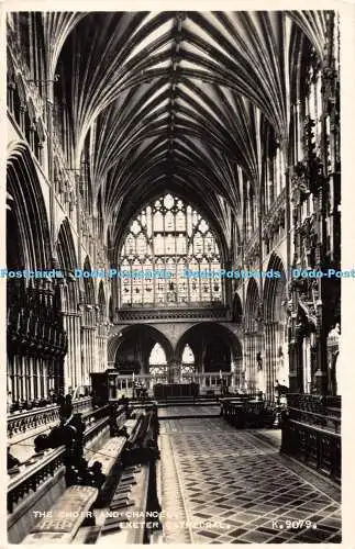 R474680 The Choir and Chancel Exeter Cathedral K 9079 Valentines RP 1955