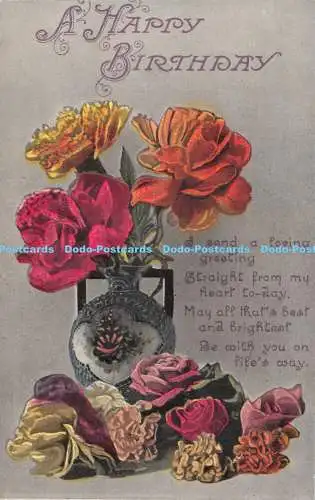 R471384 A Happy Birthday Rosen in Vase P P C Serie Nr 2043 2 1918