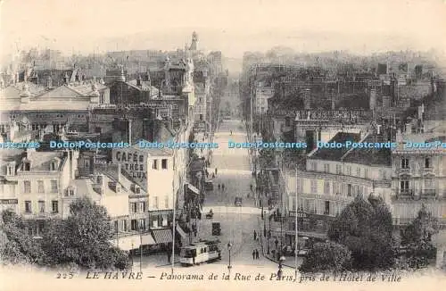 R480154 Le Havre Panorama de la Rue de Paris Pris de l Hotel de Ville E Le Deley