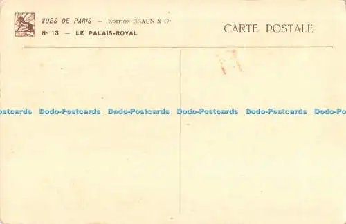 R480422 Vues de Paris Le Palais Royal Braun No 13