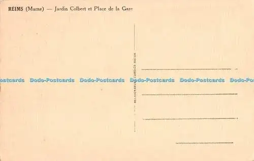 R480424 Reims Marne Jardin Colbert et Place de la Gare Heliogravure Comber Macon