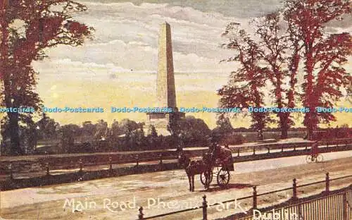 R480478 Dublin Main Road Phoenix Park The Irish Pictorial Card Emerald Series