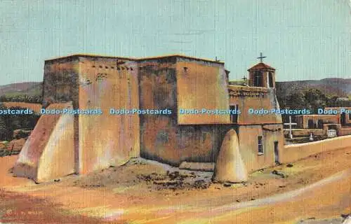 R480499 Old Church Los Ranchos De Taos Southwest Post Card No 48 C T Art Colorto