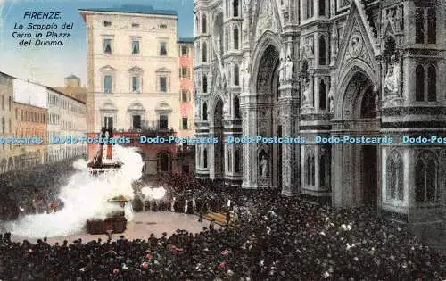 R481993 Firenze Lo Scoppio del Carro auf der Piazza del Duomo U Mugnaini