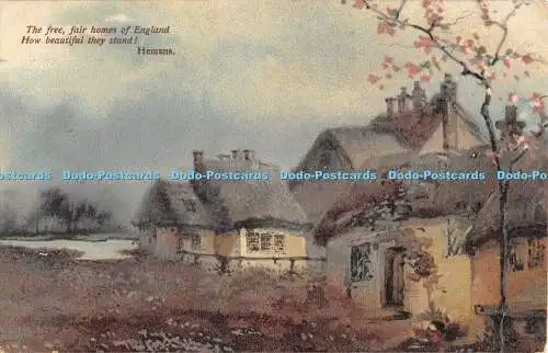 R480585 The free fair homes of England How beautiful they stand Hemans 1904