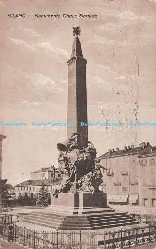 R482104 Milano Monumento Cinque Giornate G G M 1922