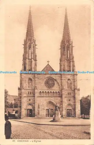 R482165 Obernai L Eglise Papeterie Loretz