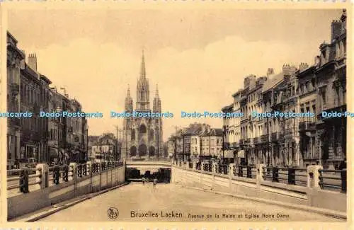 R480817 Nels Bruxelles Laeken Avenue de la Reine et Eglise Notre Dame A Durr et