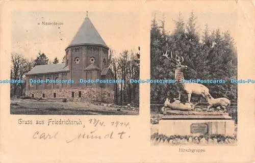 R480853 Gruss aus Friedrichsruh Mausoleum Hirschgruppe Gebr Israel Multi View