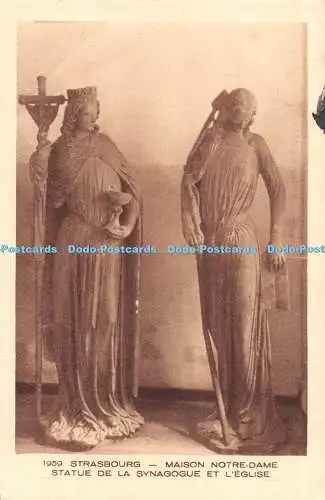 R484766 1959 Strasbourg Maison Notre Dame Statue de la Synagogue et lEglise Coll