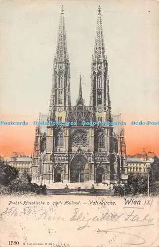 R484913 Probst Pfarrkirche z gottl Heiland Votivkirche Wien IX 1580 E Ledermann