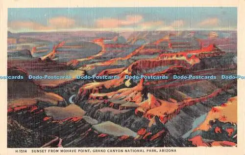 R482892 Arizona Grand Canyon National Park Sonnenuntergang von Mohave Point Fred Harvey