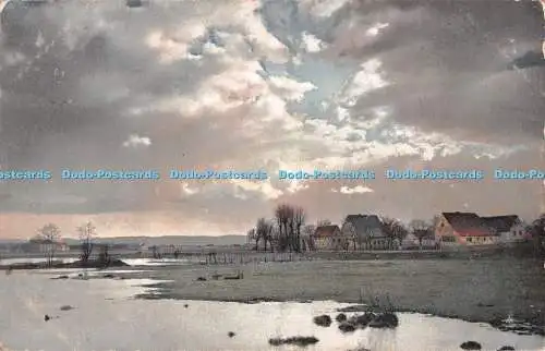 R485036 Unbekannter Ort Häuser Himmel Natur Photochromie Serie 98 Nr 2163 1910