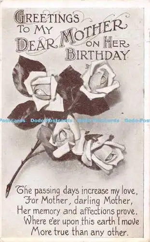 R486620 Grüße an meine liebe Mutter zum Geburtstag Rosen Nr 101 1915