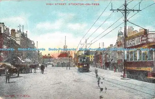 R481793 Stockton on Tees High Street G D und D L 1907