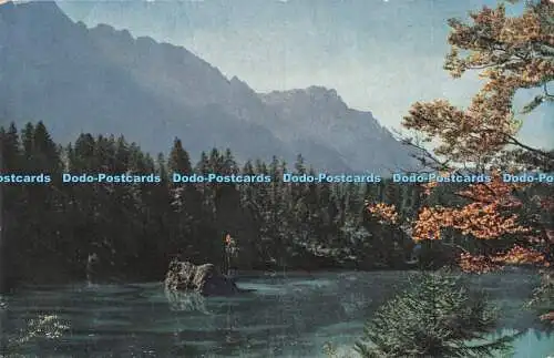 R485283 Garmisch Partenkirchen Badersee mit Zugspitze Farben Fotos M Seidlein