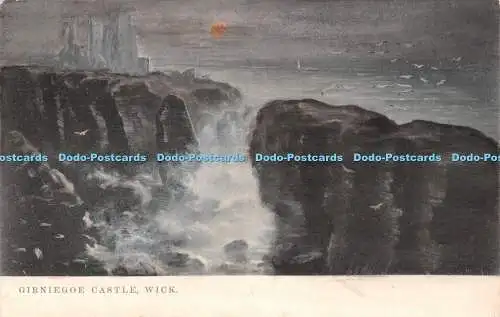 R481927 Girniegoe Castle Wick Tuck Moonlit Sea Serie 258 1904