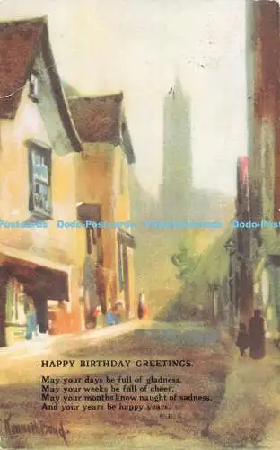 R487033 Happy Birthday Greetings Street Newman Wolsey K B Serie Nr 541