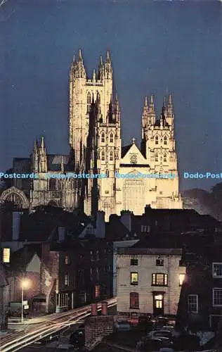 R483565 Canterbury Cathedral at Night C G Williams Plastichrome von Colourpicture