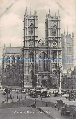 R483590 Westminster Abbey West Towers Valentine Serie