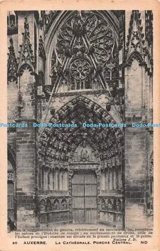 R487143 Auxerre La Cathedrale Porche Central Notices J D ND