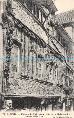 R487150 Lisieux Maison du XVI Siecle Dite de la Salamandre Rue Aux Fevres ND Mau