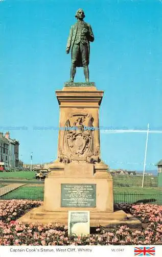 R483628 Whitby Captain Cook Statue West Cliff E T W Dennis