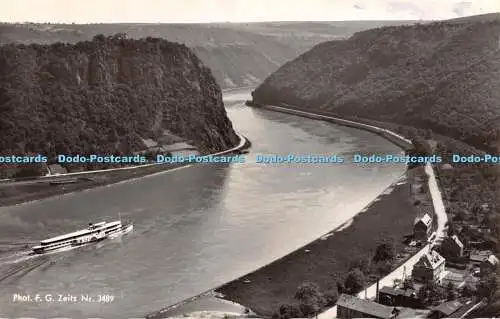 R488826 Die Rheinschleife auf der Loreley F G Zeitz Nr 3489 1956