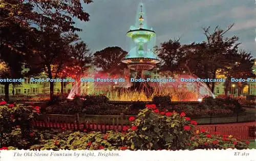 R485909 Brighton The Old Steine Fountain by Night Valentine