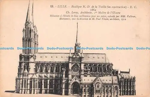 R488934 Lille Basilique N D de la Treille en construction Ch Leroy Architecte I