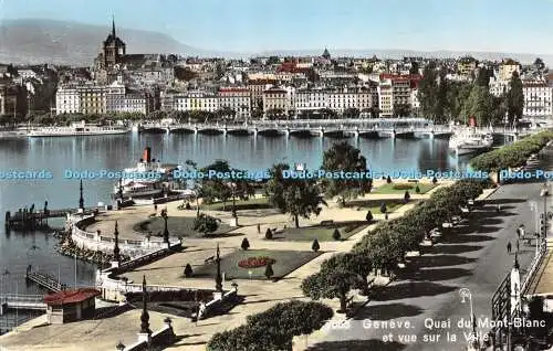 R483848 Geneve Quai du Mont Blanc et Vue sur la Ville G Jaeger