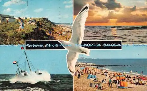 R483915 Greetings From Hopton on Sea D Constance Multi View 1976