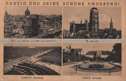 R486043 Danzig und Seine Schöne Umgebung St Marien Blick auf Lange Brücke mit Kr