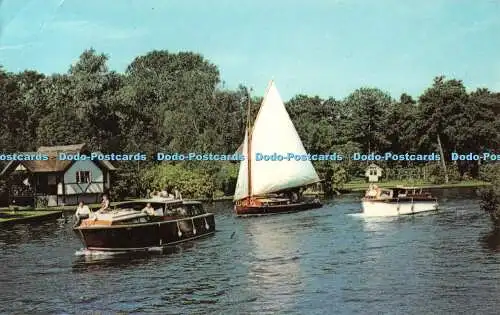 R487588 River Bure at Wroxham Norfolk Broads Cotman Color Series Jarrold