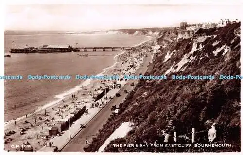 R487604 C M 189 The Pier and Bay from East Cliff Bournemouth Sunray Series Thund