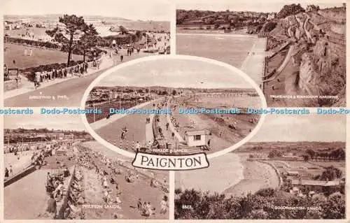 R486212 Paignton Parade and Sands Bandstand and Pier E A Sweetman Solograph Seri