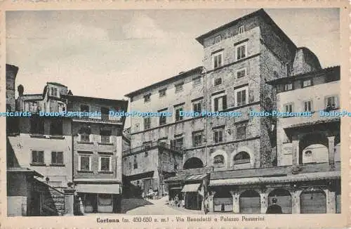 R486218 Cortona Via Benedetti e Palazzo Passerini Paoletti Alterocca Terni 1943