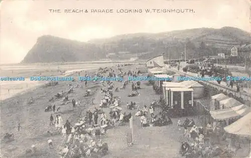 R487681 The Beach and Parade Looking W Teignmouth W H S Teignmouth 1925