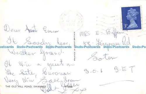 R484132 Swanage Der alte Mühlenteich Postkarte